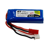 Аккумулятор ET 2S-LP801844-20CJ Li-Pol, 7.4В, 520мАч (1/50)