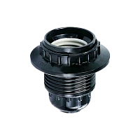 Патрон Прогресс с прижимным кольцом E27 Карболит / керамика черный (1/50/200)