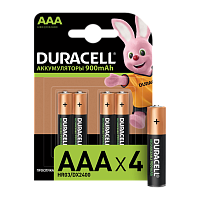 Аккумулятор предзаряженный RTU Duracell HR03 AAA BL4 NI-MH 850/900mAh (4/40/15000)