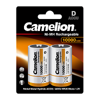 Аккумулятор бытовой Camelion R20 D BL2 NI-MH 10000mAh (2/12/96) 