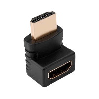Переходник GoPower HDMI (m)-HDMI (f) угловой 4K 60Hz черный в пакете (1/500)