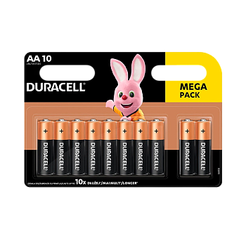 Батарейка Duracell Basic LR6 AA BL10 Alkaline 1.5V (10/80)