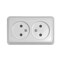 Розетка Прогресс Fit 2гн. 10A Б/З ABS + Керамика белый (1/10/200)