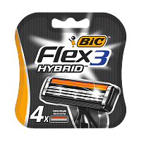 Сменные кассеты BIC "Flex 3 Hybrid" 3 лезвия 4шт. (цена за 1 шт) (4/24/96)