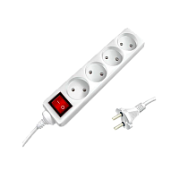 Удлинитель Старт S 4р.Б/З 10A 5.0м с выкл. ПВС 2x0.75мм² IP20 белый (1/20)