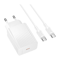 Сетевое З/У Borofone BAS73A Type-C 20W с кабелем Type-C белый (1/20/120)