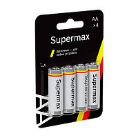 Батарейка Supermax LR6 AA BL4 Alkaline 1.5V (4/48/576)