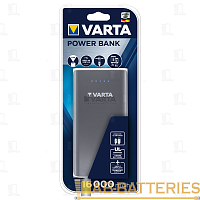 Внешний аккумулятор Varta 16000mAh 2.4A 2USB серый  | Ab-Batteries | Элементы питания и аксессуары для сотовых оптом
