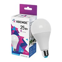 #Лампа светодиодная Космос A65 E27 25W 6500К 200-240V груша матовая (1/10/80)