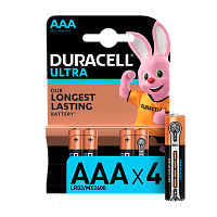 Батарейка Duracell ULTRA POWER LR03 AAA BL4 Alkaline 1.5V (4/40/42000) 