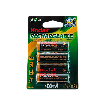 Аккумулятор бытовой Kodak HR6 AA BL4 NI-MH 1700mAh (4/80/640/19200) 