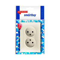 Розетка Smartbuy 2-местная без заземления 10А бежевая "Венера"