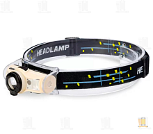 Фонарь налобный Smartbuy SBF-HL033 1LED от аккумулятора IP54 сенс. 4 режима черный (1/120)