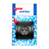 Розетка Smartbuy "Марс" 1гн. 16A С/З пластик черный