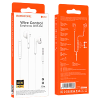 Наушники вставные Borofone BM82 с микр. белый (1/76/304)