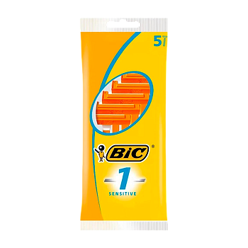 Бритва одноразовая BIC "БИК 1 Sensitive" 1 лезвие 5шт. (1/40)