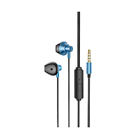 Наушники вставные HOCO M75 с микр. синий (1/21/210)
