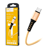 Кабель GFPower 02T USB (m)-Type-C (m) 1м 2.4A нейлон золотой (1/200/800)