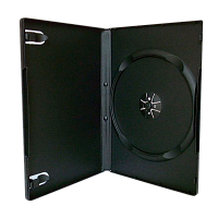 Футляр для DVD (slim),  (7мм)  черный, глянец   new      (100)