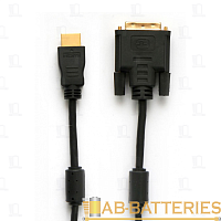 Кабель Smartbuy K-122 HDMI (m)-DVI-D 25 (m) 2.0м силикон черный (1/100)