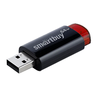 Флеш-накопитель Smartbuy Click 64GB USB2.0 пластик черный красный