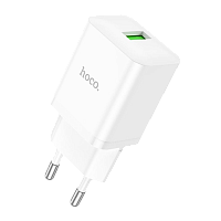 Сетевое З/У HOCO N26 1USB 18W QC3.0 белый (1/13/130) 