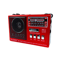 Радиоприемник Waxiba XB-701ВТ пластик microSD USB/Jack3.5 красный (1/40)