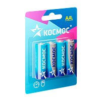 Батарейка Космос R6 AA BL4 Zinc Carbon 1.5V (4/64/768) 