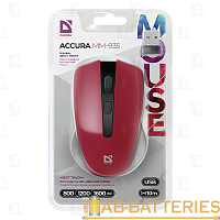 Мышь беспроводная Defender MM-935 Accura классическая USB красный (1/40)