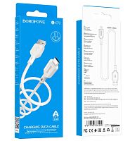 Кабель Borofone BX70 USB (m)-microUSB (m) 1м 2.4A ПВХ белый (1/360)