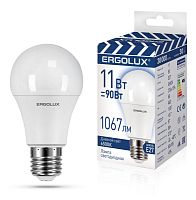 Лампа светодиодная Ergolux A60 E27 11W 6500К 180-240V груша матовая (1/10/100)