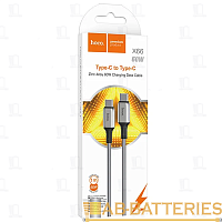 Кабель HOCO X66 Type-C (m)-Type-C (m) 1м 3.0A 60W TPE серый (1/31/310)