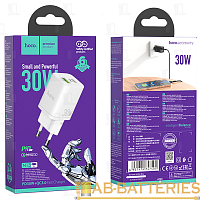 Сетевое З/У HOCO N13 1USB/Type-C 30W QC3.0 белый (1/12/120) 