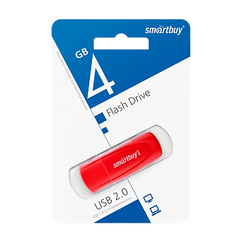 Флеш-накопитель Smartbuy Scout 4GB USB2.0 пластик красный 
