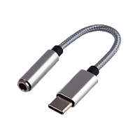 Переходник AUX GoPower Jack 3.5mm (f)-Type-C (m) 0.1м с ЦАП Premium Zip-Lock c подвесом белый (1/250