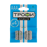 Батарейка Трофи LR03 AAA BL4 Alkaline 1.5V (4/40/960/30720)