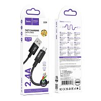 Кабель HOCO X89 USB (m)-microUSB (m) 2.0м 2.4A черный (1/420)