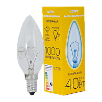 Лампа накаливания Старт E14 40W 230V свеча ДС прозрачная (1/10/50/100)