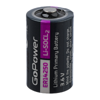 Батарейка GoPower ER14250 1/2AA PC1 Li-SOCl2 3.6V без выводов (1/10/500)