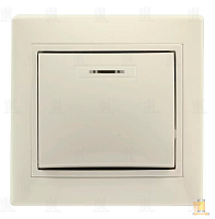 Выключатель Smartbuy 1-клавишный с индикатором 10А бежевый "Венера"