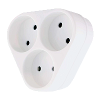 Сетевой переходник Старт 3р.Б/З белый (1/30/60)