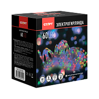Гирлянда Старт НГ 60LED 6м 8 режимов от батареек мульти 