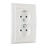 Розетка Makel Defne 2гн. 16A Б/З пластик белый 42001017 (1/12)