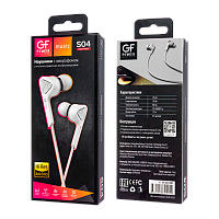 Наушники внутриканальные GFPower S04 с микр. белый