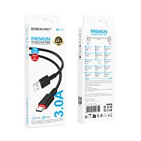 Кабель Borofone BX110 USB (m)-Type-C (m) 1м 3.0A ПВХ черный (1/360)