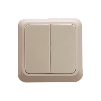 Выключатель Прогресс Fit 2-клав.10A ABS + Керамика бежевый (1/10/200)