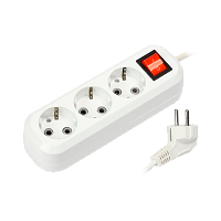 Удлинитель Smartbuy 3р.С/З 16A 3.0м с выкл. ПВС 3x1мм² белый (1/45)