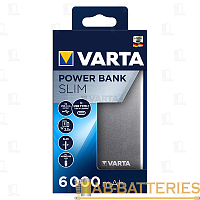 Внешний аккумулятор Varta Slim 6000mAh 2.1A 2USB черный  | Ab-Batteries | Элементы питания и аксессуары для сотовых оптом