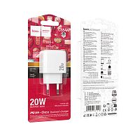 Сетевое З/У HOCO CS54A 1USB+1Type-C 3.0A 20W QC3.0 белый (1/30/180) 