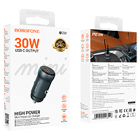 Автомобильное З/У Borofone BZ32 Type-C 3.0A PD30W серый 